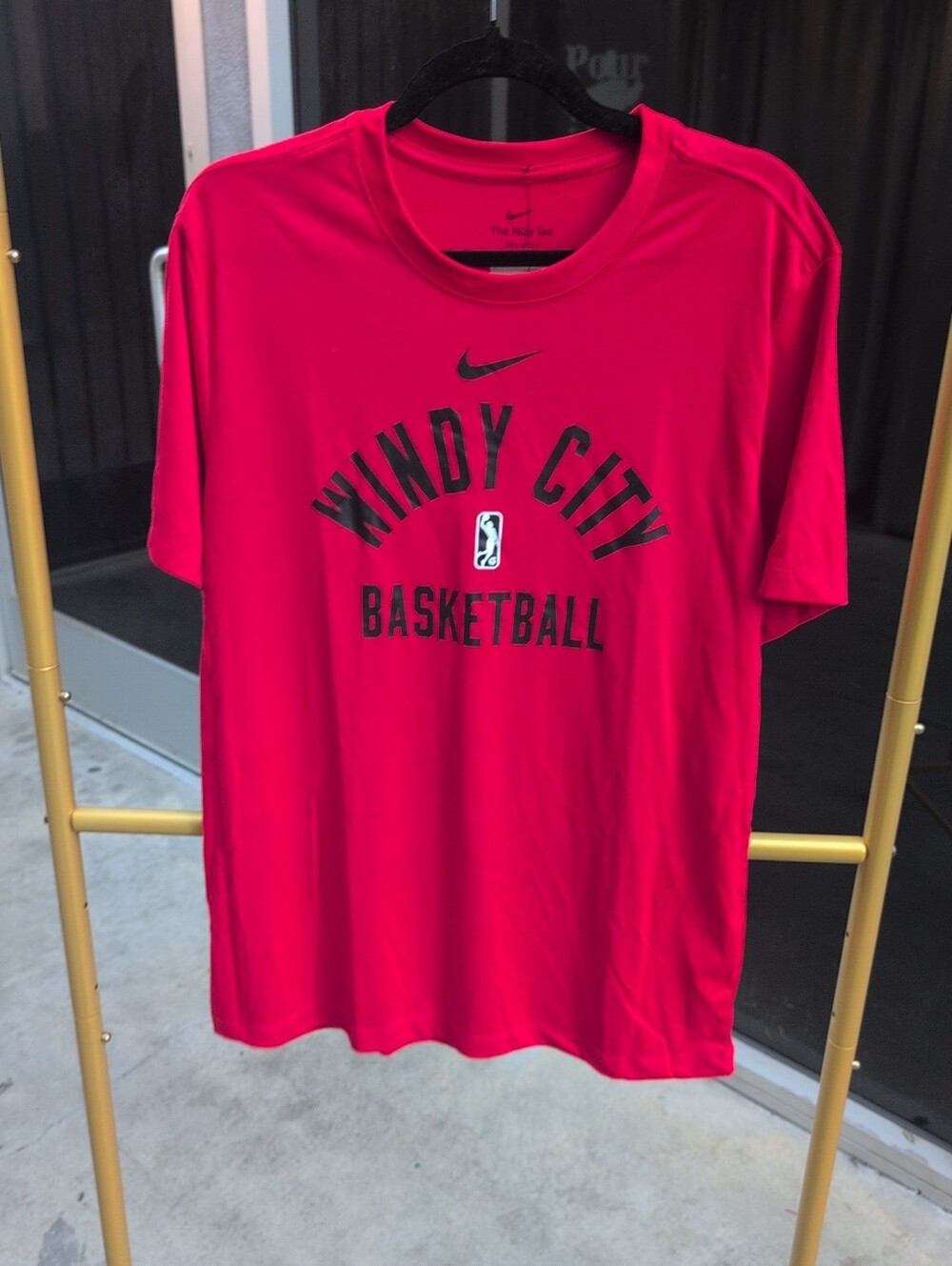 Men's NBA G League Nike Windy City Basketball T-shirt Black/Red Size Large NWT